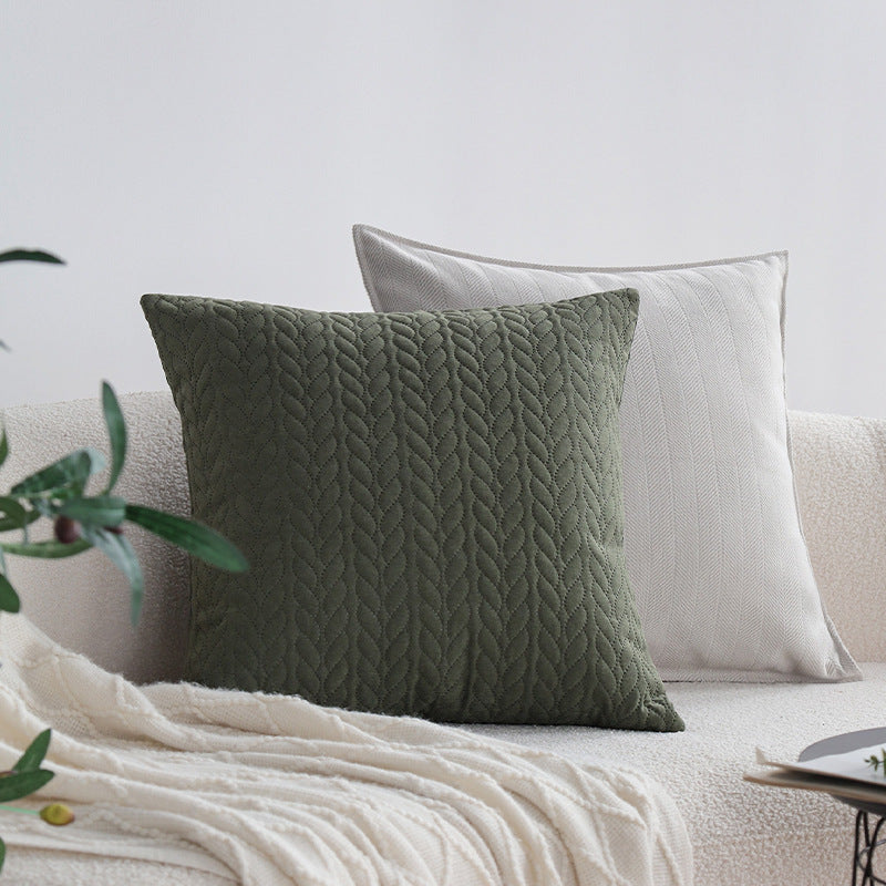Quadratischer gequilteter Zierkissenbezug mit Kabel‑Tufting und softem Mikrofaser‑Finish Karnz