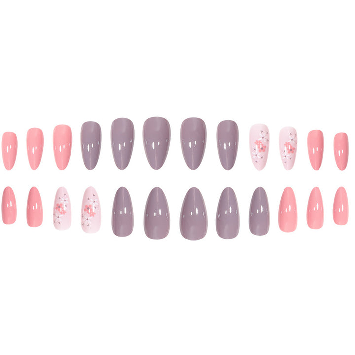 Floral Design Stiletto Nail Set Karnz