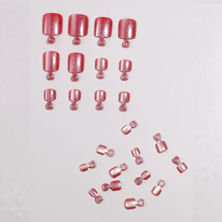 Dekorativer Glitter Press-On Nagelset Karnz