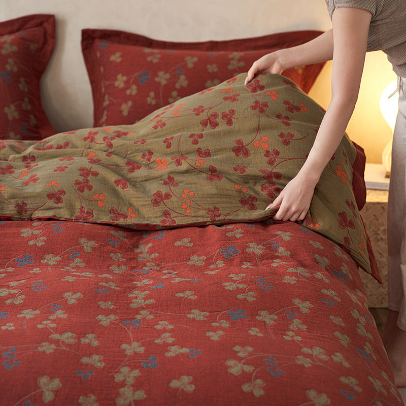 Luxus Wendbare Jacquard Bettbezug Set