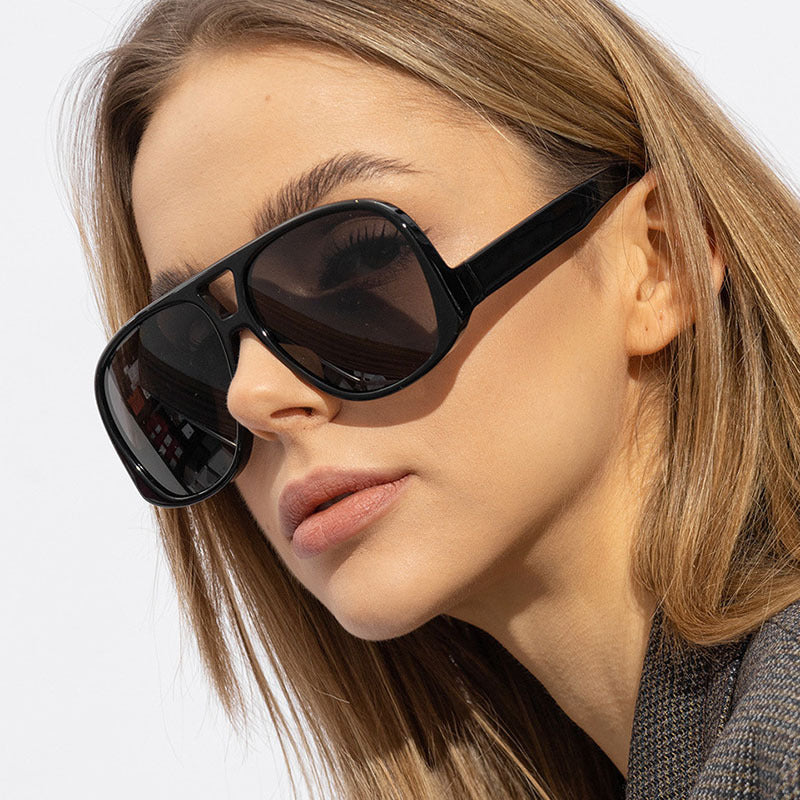 Damen trendige oversized Sonnenbrille im modernen Schildkrötenmuster Karnz