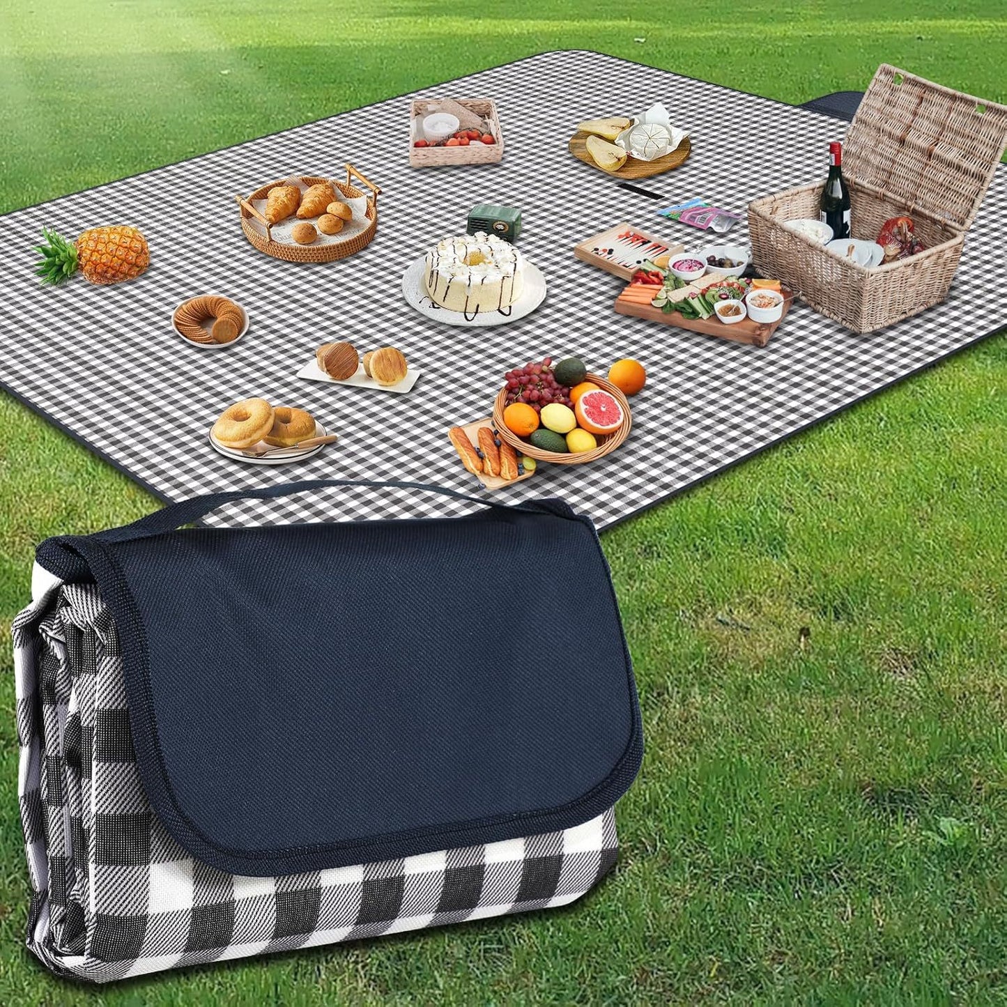 Damen Faltbare Picknickdecke mit Tragetasche Karnz