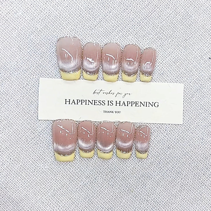Glamourös Ombre-Effekt Press-On Nagelset Karnz
