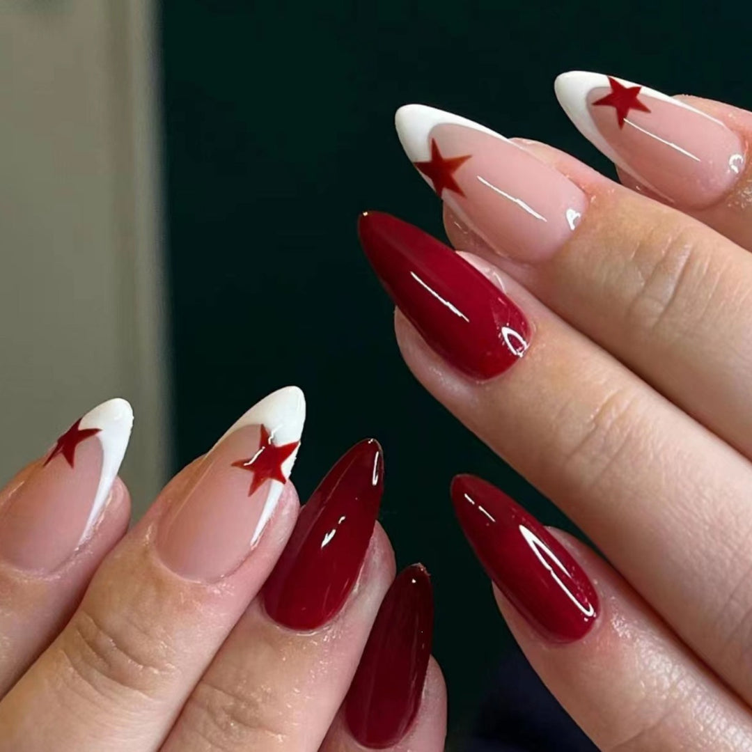 Künstliche Fingernägel mit Sternenmotiven Karnz
