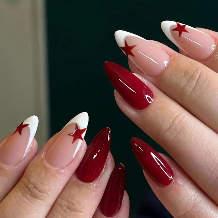 Künstliche Fingernägel mit Sternenmotiven Karnz