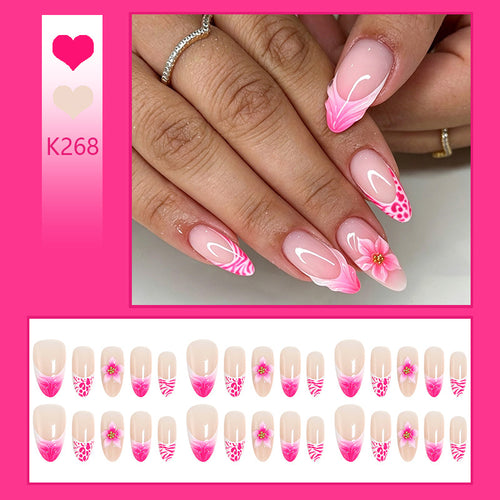 Kunstnagel-Set mit floralem Design und Glitzerdetails Karnz