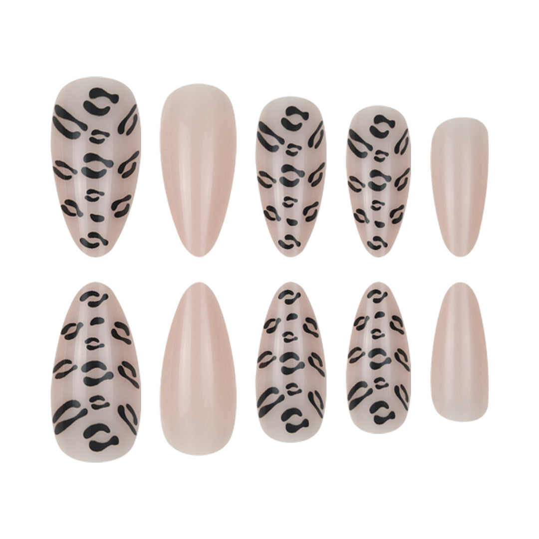 Elegante Stiletto-Press-On-Nägel mit Tierdruck-Design Karnz