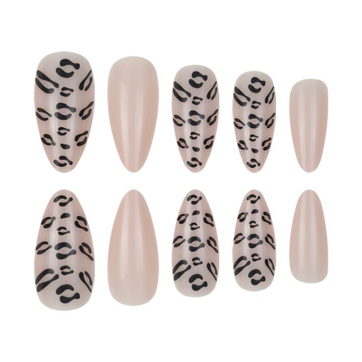 Elegante Stiletto-Press-On-Nägel mit Tierdruck-Design Karnz