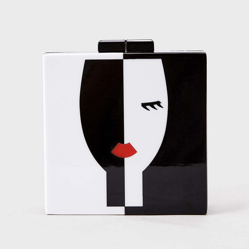 Künstlerische Gesichtsmuster-Acryl-Clutch