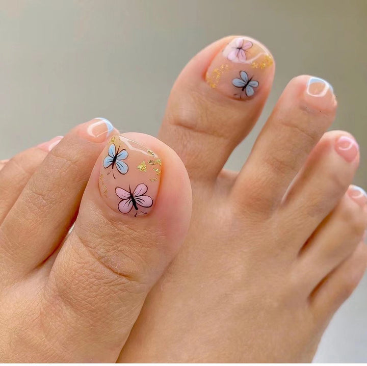 Kunstvolle Fußnagelgestaltung mit Göttlichem Schmetterlingsdesign Karnz