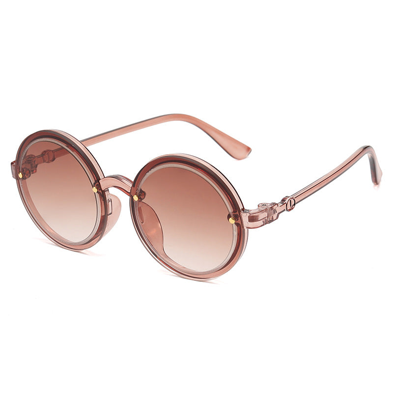 Damen Runde Sonnenbrille mit transparentem Rahmen Karnz