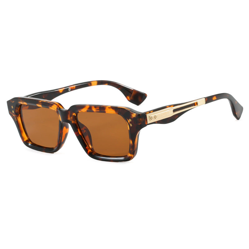 Damen stilvolle quadratische Sonnenbrille mit luxuriösem Schildkrötenmuster und strapazierfähigem Rahmen Karnz