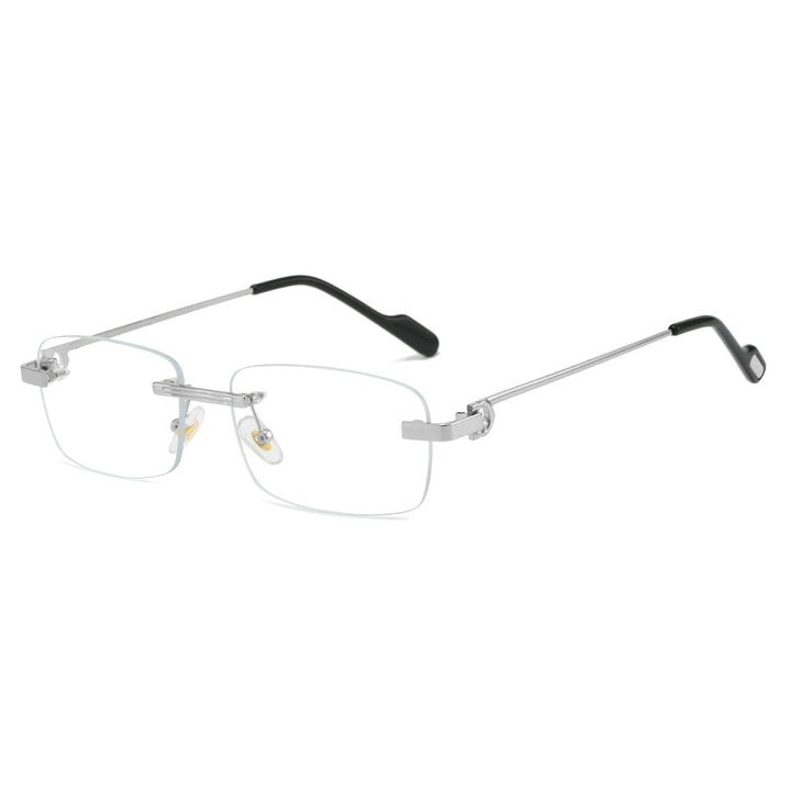 Damen modische rechteckige Sonnenbrille mit filigranem Metallrahmen Karnz