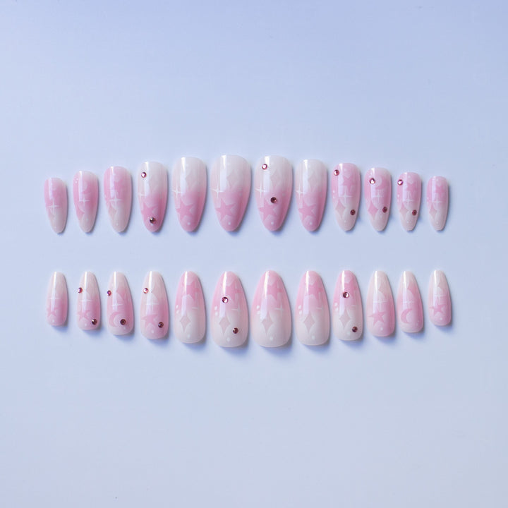 Künstlerisches mit Sternen verziertes Nagelkunst-Set
