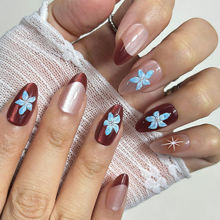 Elegante Floral Press-On Nagelset Karnz