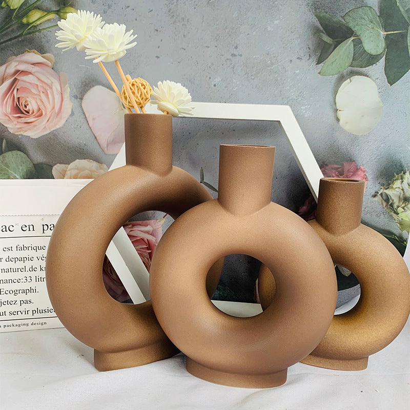 Moderne Abstrakte Keramik Blumenvase Karnz