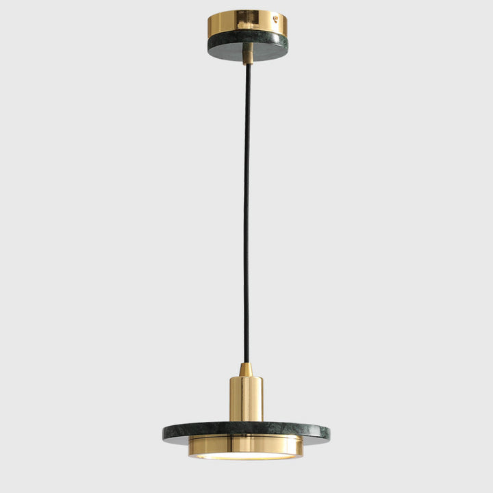 Elegante Marmor- und Messing-Pendelleuchte