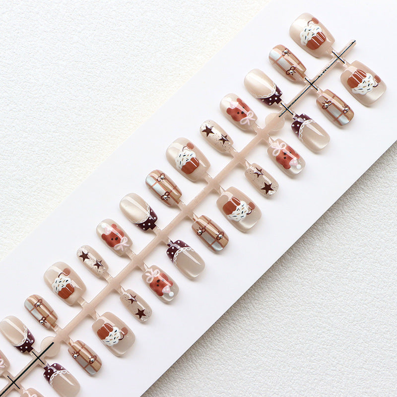 Verspieltes Cupcake-Thema Press-On Nagelkunst Set Karnz