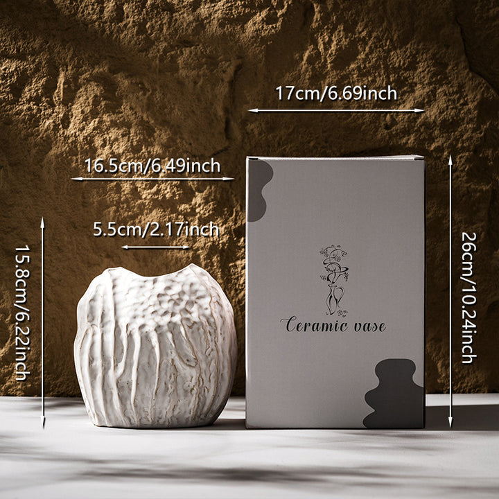 Texturiertes rustikales handgemachtes keramisches Tisch-Drop-Vase