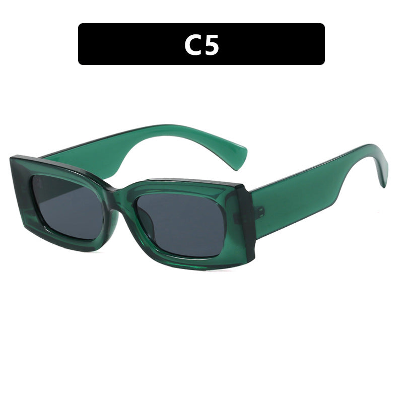 Damen modische quadratische Sonnenbrille mit transparentem Rahmen und schützendem UV-Filter Karnz