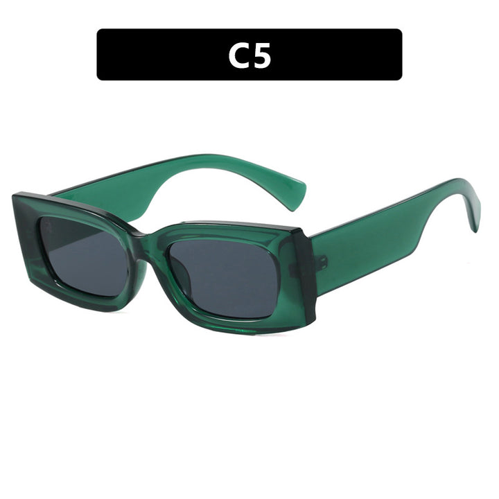 Damen modische quadratische Sonnenbrille mit transparentem Rahmen und schützendem UV-Filter Karnz