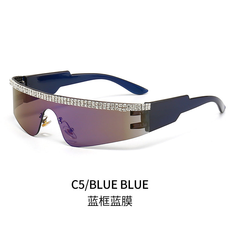 Damen Modische Glamour-Sonnenbrille mit strassverziertem Rahmen Karnz