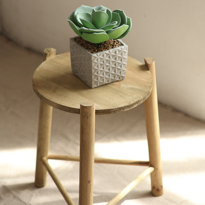 Massiver Holz-Hocker Karnz