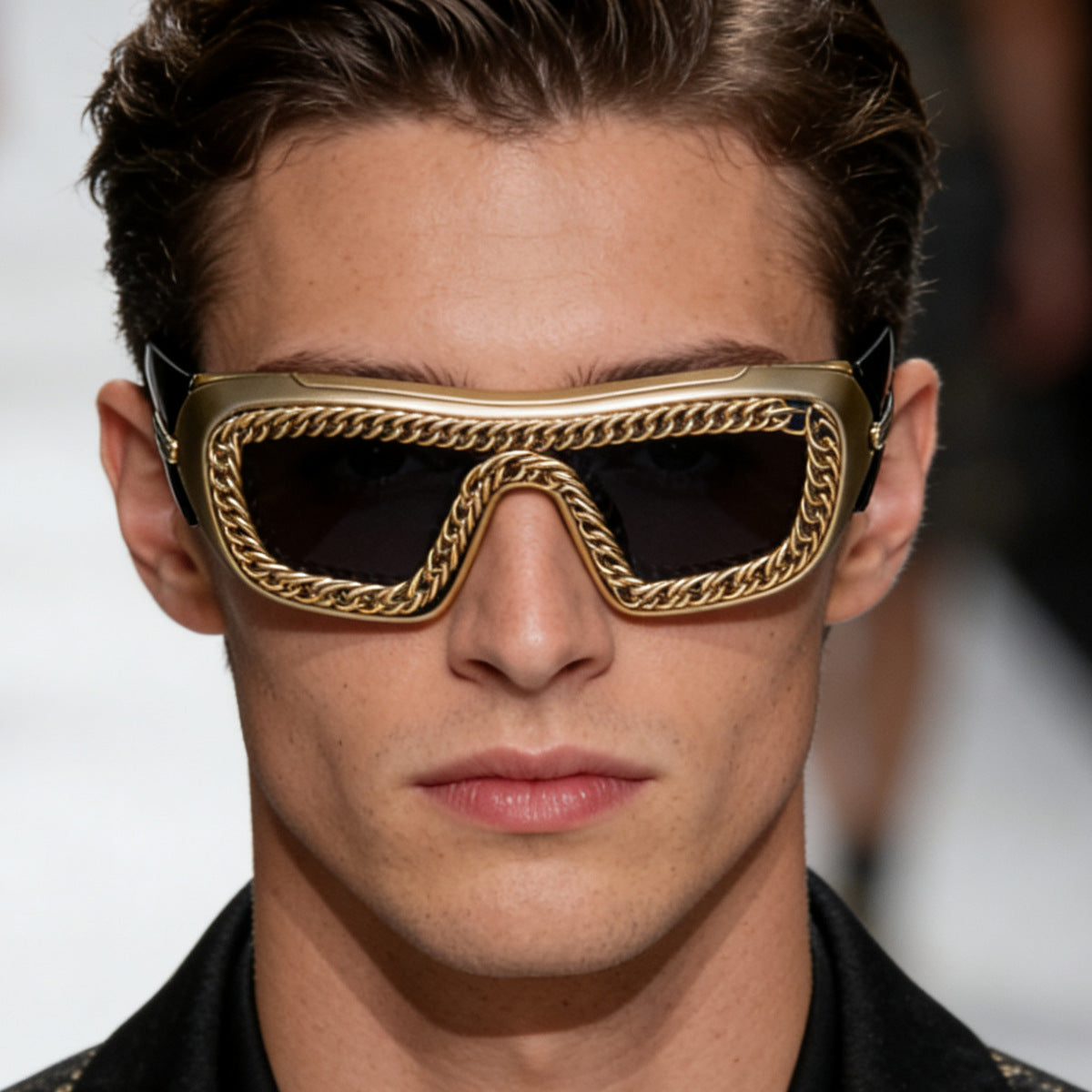 Damen Sonnenbrille mit einzigartigem Kettenrahmen Karnz