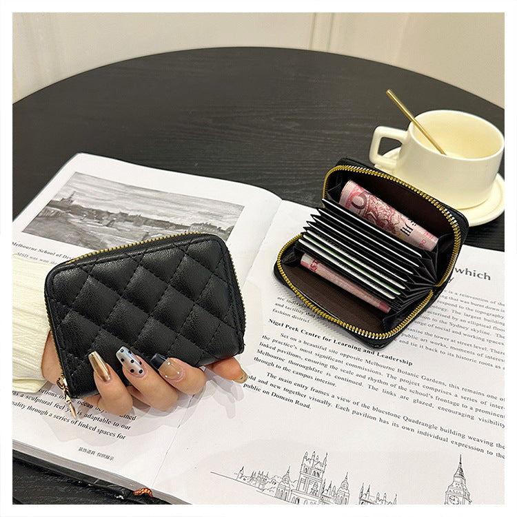 Gepolsterte zippered kompakte Brieftasche