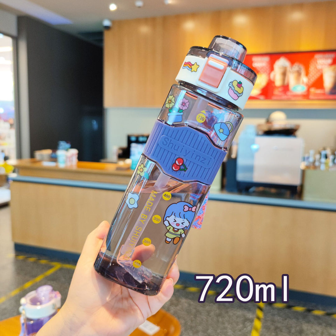 Damen kreative Trinkflasche mit innovativem Sichtfenster und Motivationsmarkierungen Karnz