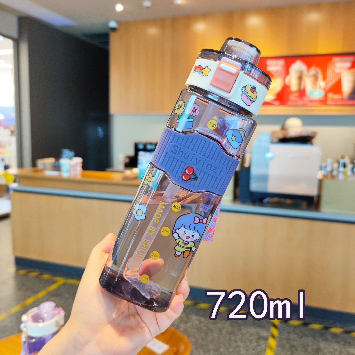 Damen kreative Trinkflasche mit innovativem Sichtfenster und Motivationsmarkierungen Karnz