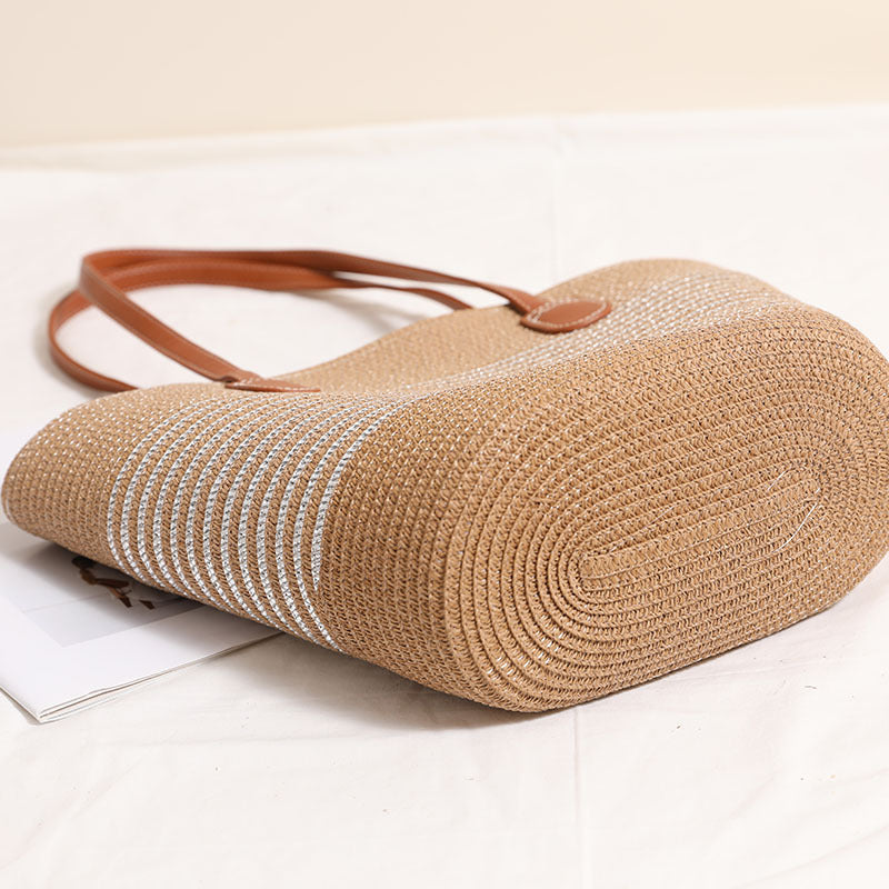 Damen Strandtasche mit robusten Ledergriffen Karnz