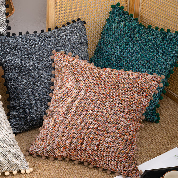Strukturierter gestrickter Dekokissen
