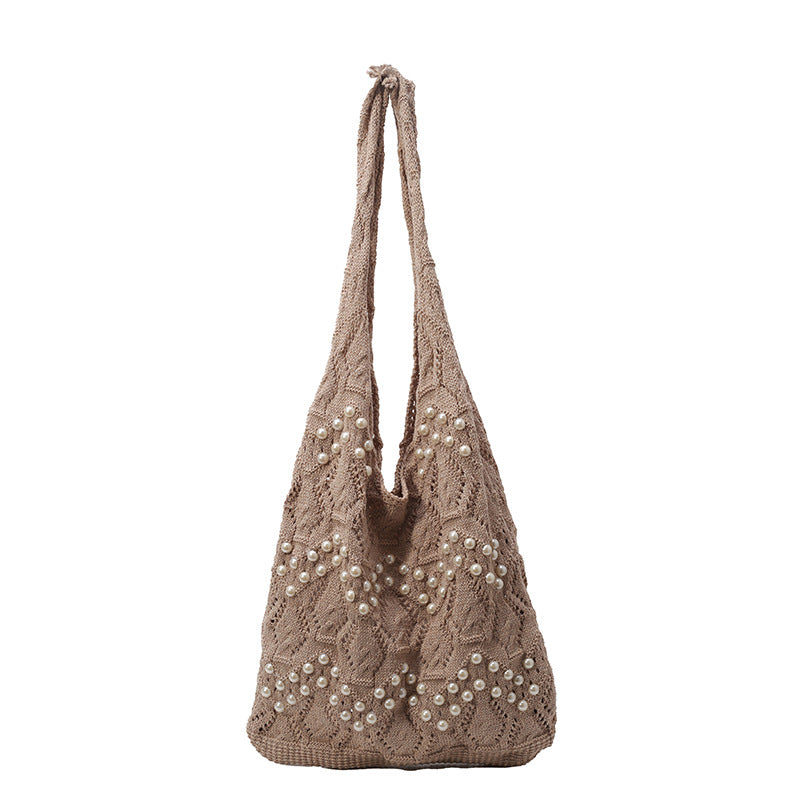 Handgefertigte Veredelte Stricktasche
