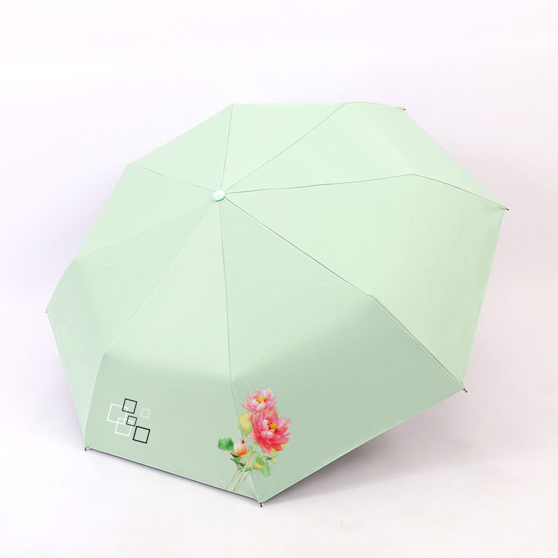 Damen Falt-Regenschirm mit elegantem Blumenmotiv Karnz