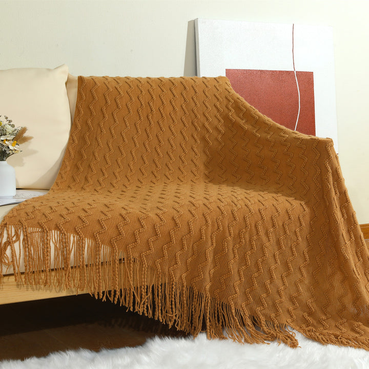 Gemütliche gestrickte Wurfdecke