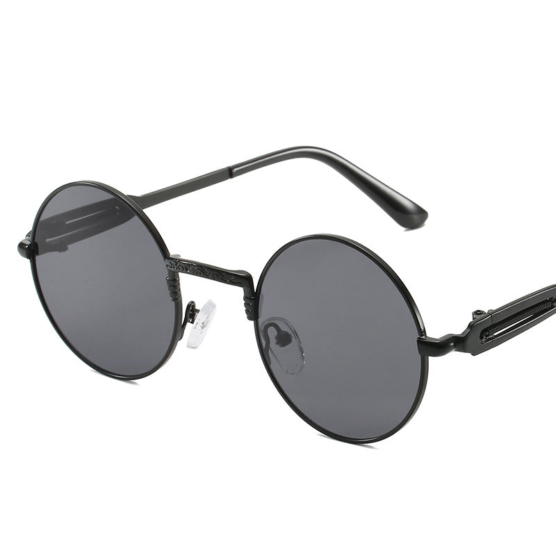 Damen runde modische Sonnenbrille mit feinem Metallgestell Karnz