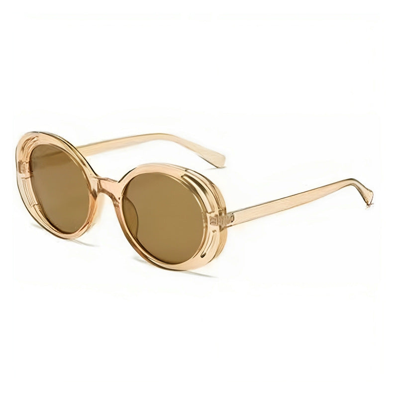Damen Ovalförmige Designer-Sonnenbrille mit klassischem Detail Karnz