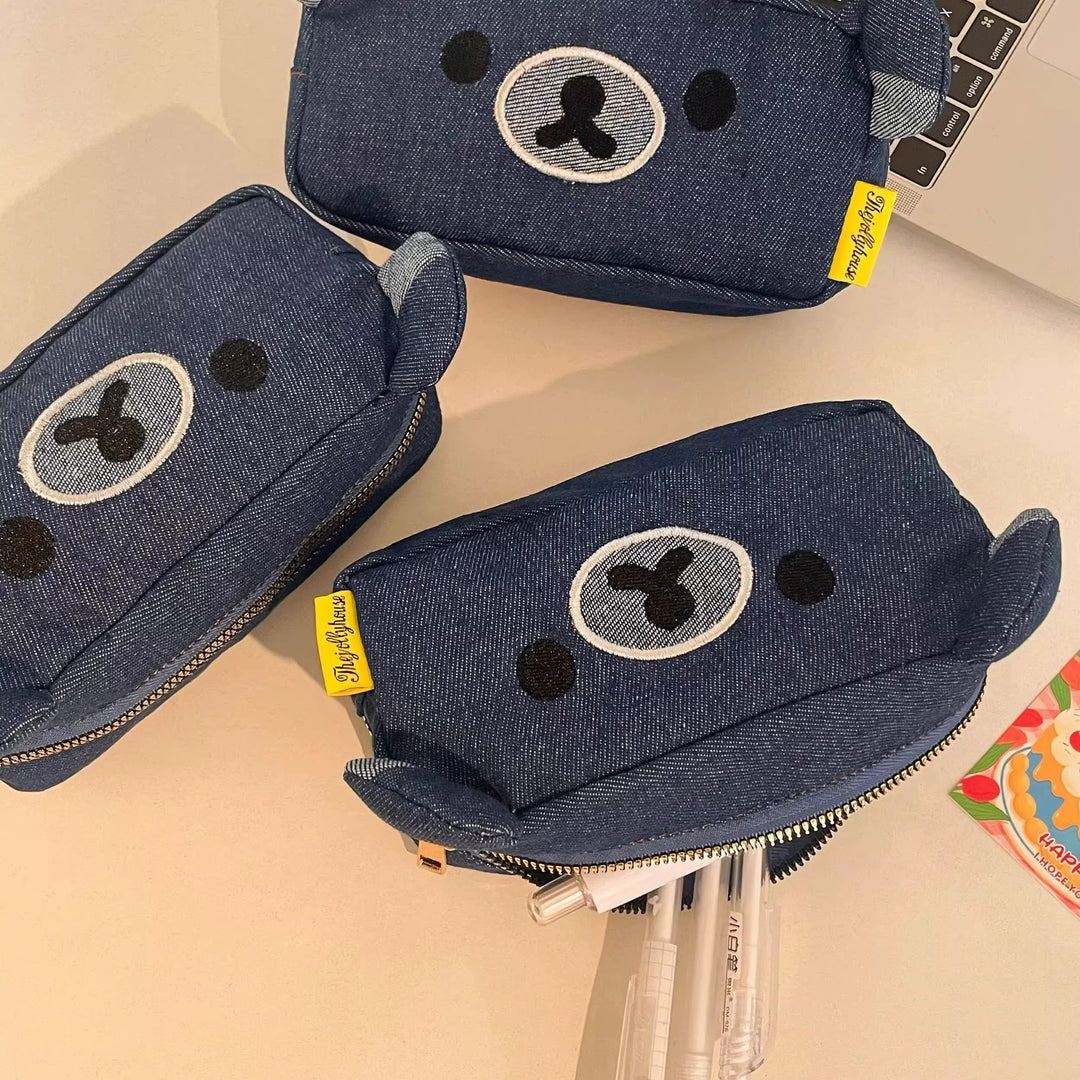 Niedlicher bärförmiger Denim-Stiftehalter