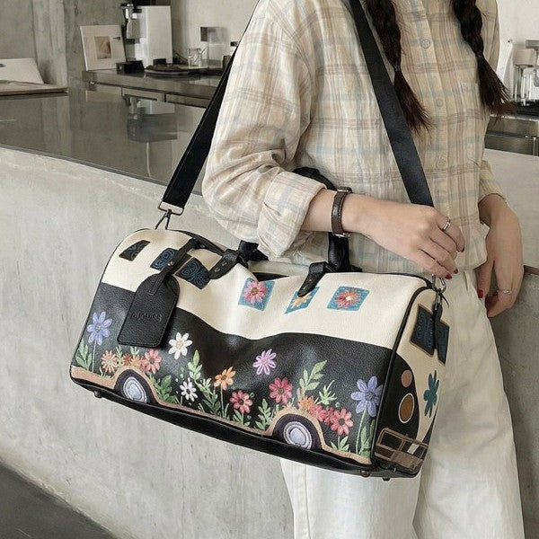 Blumen Canvas Wochenend-Duffel Tasche