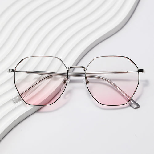Damen modische achteckige Sonnenbrille mit trendigem Metallrahmen Karnz