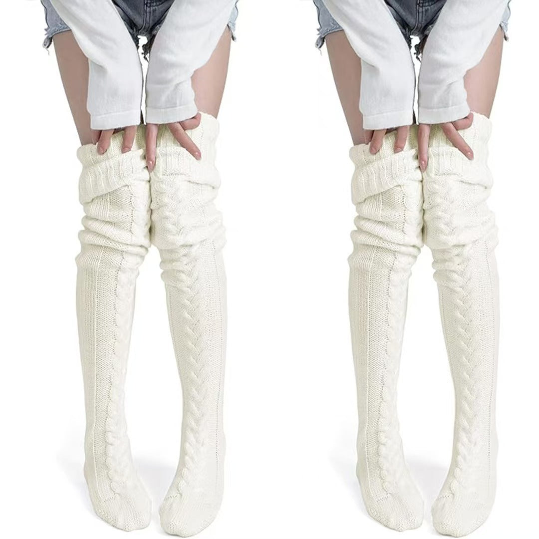 Damen Elegante Strickstulpen mit Zopfmuster und hohem Komfort Karnz