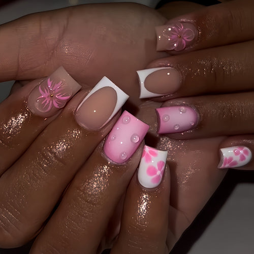 Künstlerische Florale Nagelkunst Verlängerungen Karnz