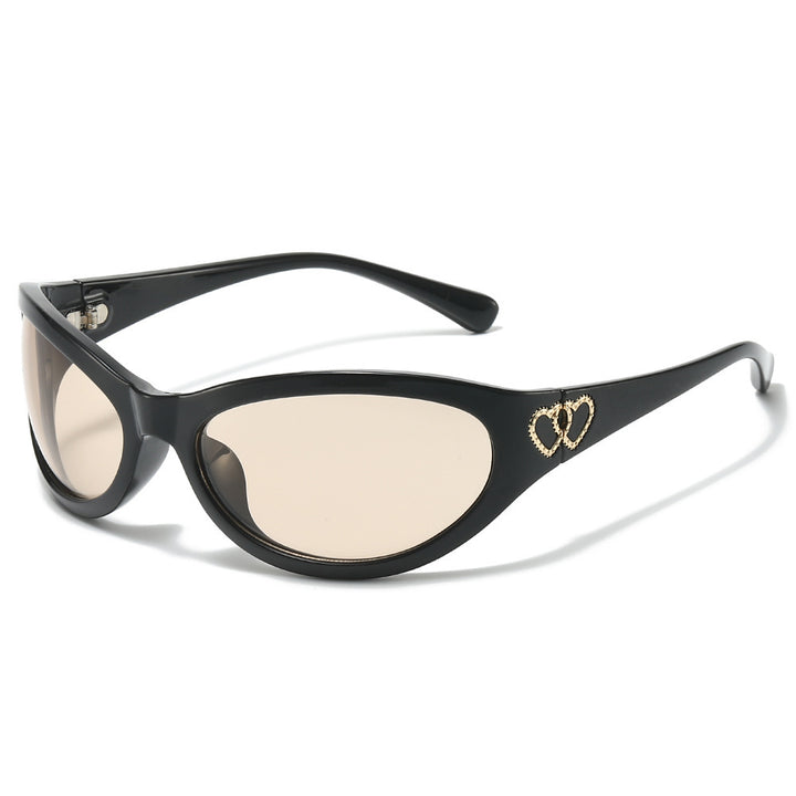 Mode Cat-Eye Sonnenbrille mit Herz Details Karnz