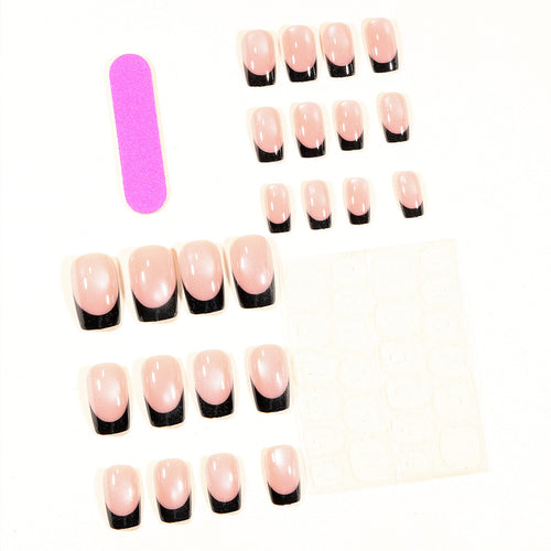 Elegante schwarzspitzen Gel-Nagelerweiterungen Karnz
