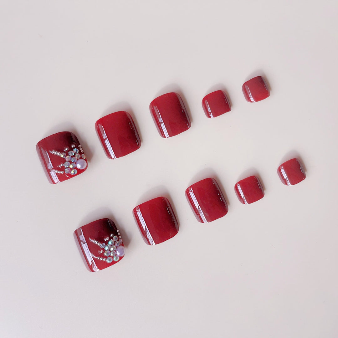 Fußnagelset mit glamourösen Perlenverzierungen Karnz