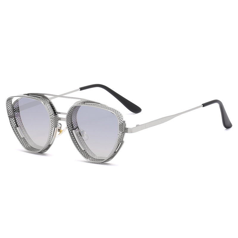 Damen extravagante Sonnenbrille im modernen Polygon-Design Karnz