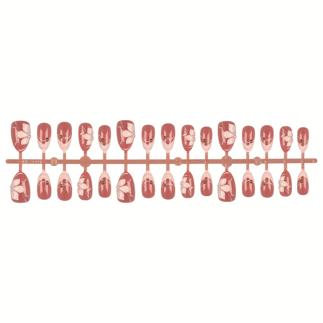 Florales dekoratives Press-On-Nagelset
