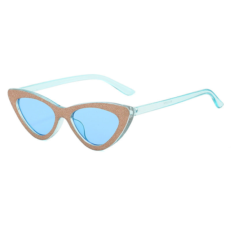 Damen Cat-Eye Sonnenbrille mit glamourösem Glitzerrahmen Karnz
