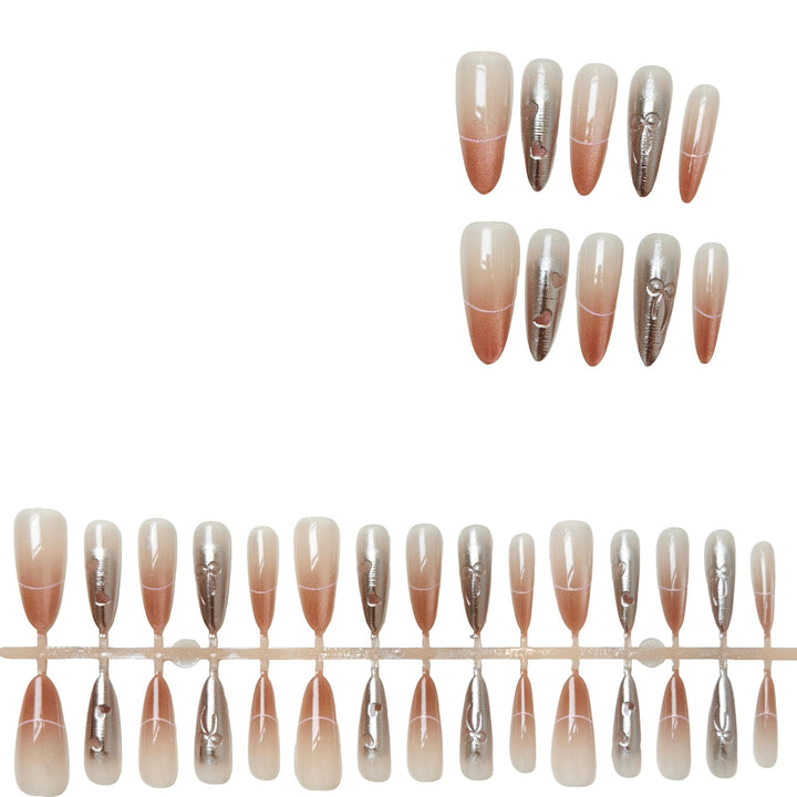 Dekoratives Press-On-Nagelset mit elegantem Design